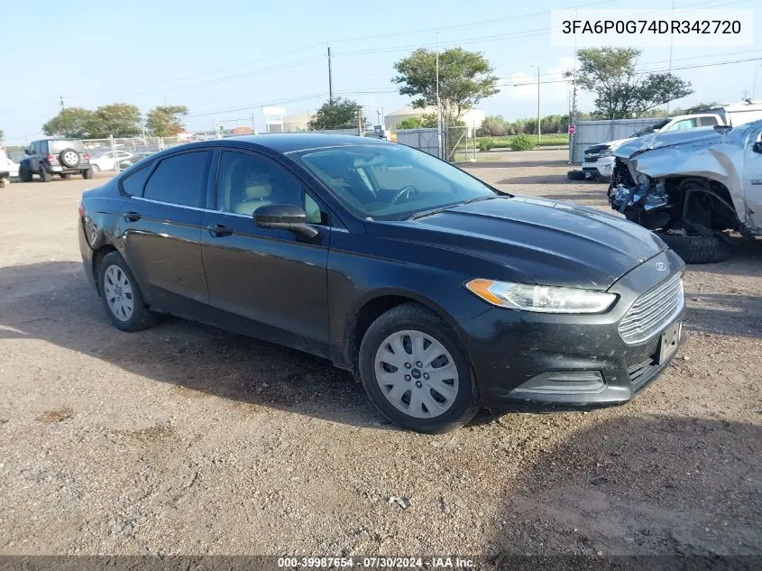 2013 Ford Fusion S VIN: 3FA6P0G74DR342720 Lot: 39987654