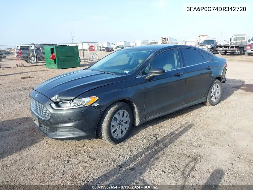 2013 Ford Fusion S VIN: 3FA6P0G74DR342720 Lot: 39987654