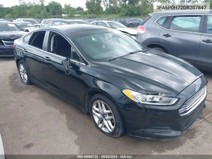 2013 Ford Fusion Se VIN: 3FA6P0H72DR207847 Lot: 40008722