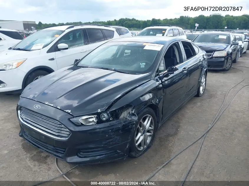 2013 Ford Fusion Se VIN: 3FA6P0H72DR207847 Lot: 40008722