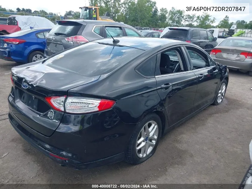 2013 Ford Fusion Se VIN: 3FA6P0H72DR207847 Lot: 40008722