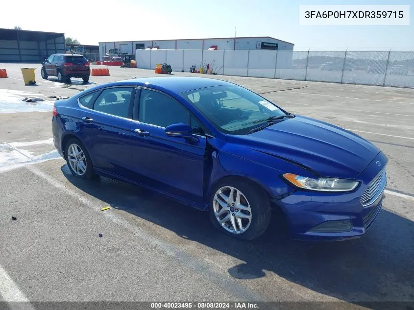 2013 Ford Fusion Se VIN: 3FA6P0H7XDR359715 Lot: 40023495