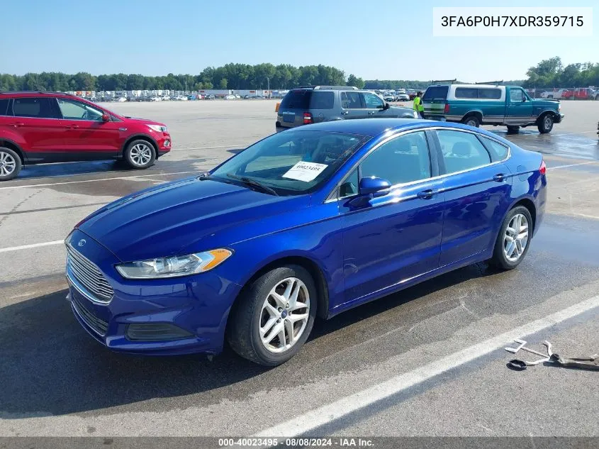 2013 Ford Fusion Se VIN: 3FA6P0H7XDR359715 Lot: 40023495