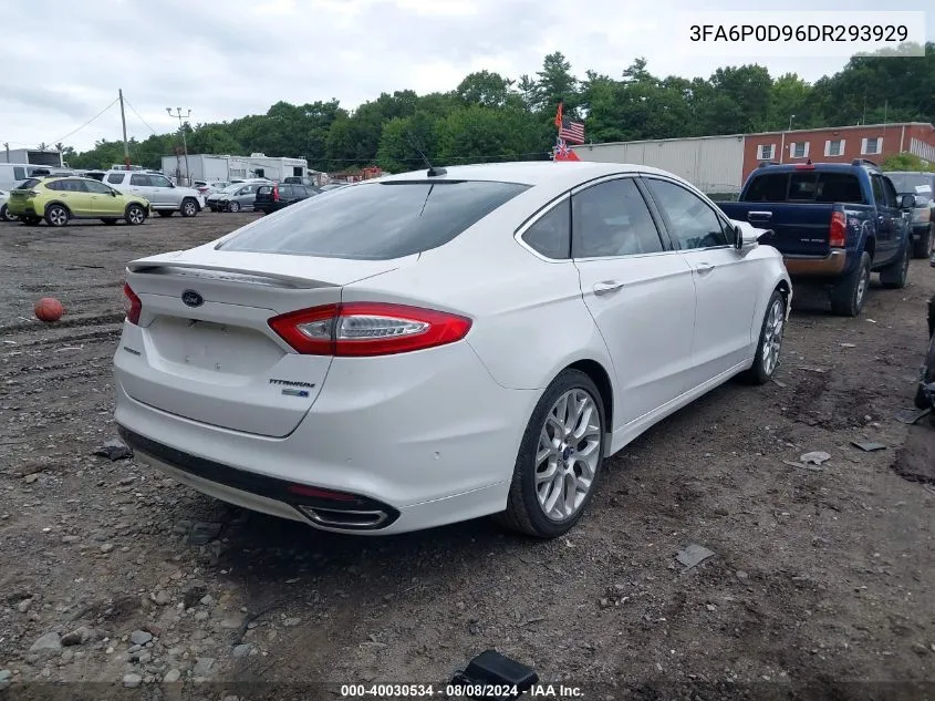 2013 Ford Fusion Titanium VIN: 3FA6P0D96DR293929 Lot: 40030534