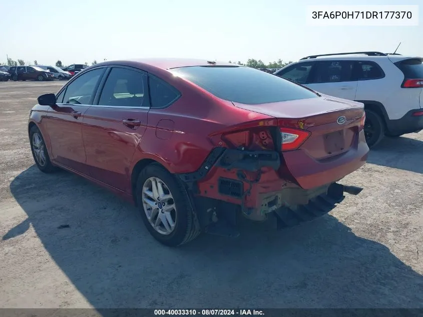 2013 Ford Fusion Se VIN: 3FA6P0H71DR177370 Lot: 40033310