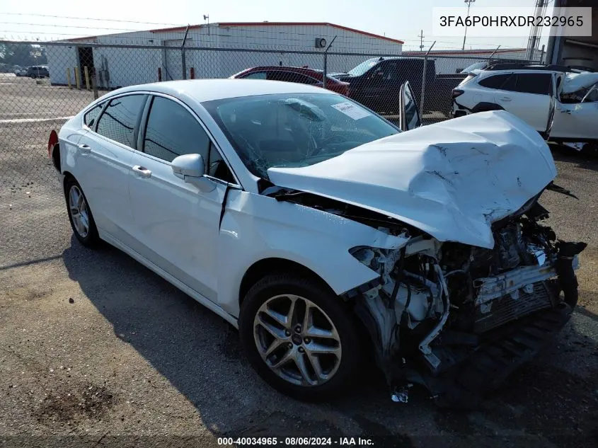 2013 Ford Fusion Se VIN: 3FA6P0HRXDR232965 Lot: 40034965