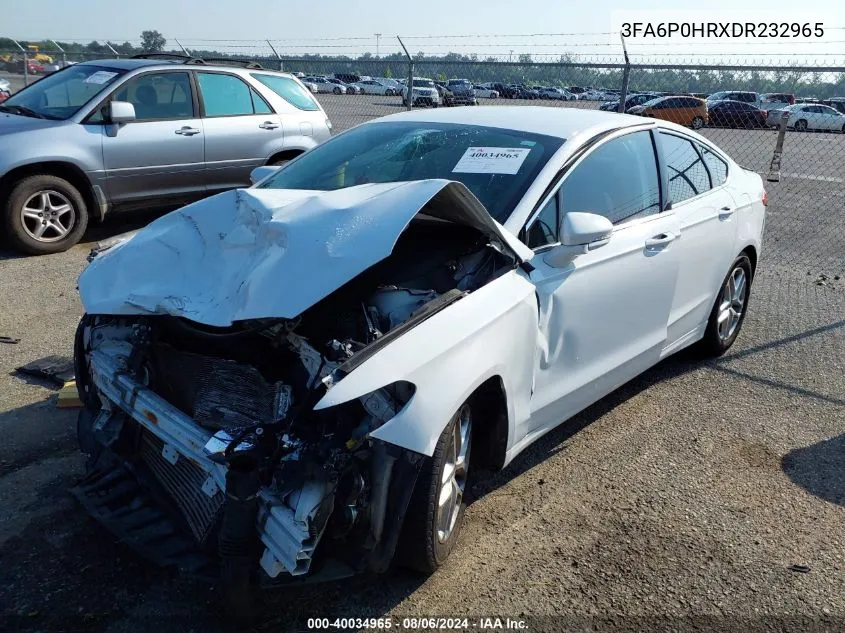 2013 Ford Fusion Se VIN: 3FA6P0HRXDR232965 Lot: 40034965