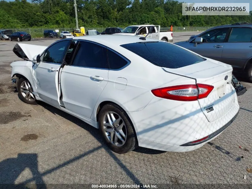 2013 Ford Fusion Se VIN: 3FA6P0HRXDR232965 Lot: 40034965