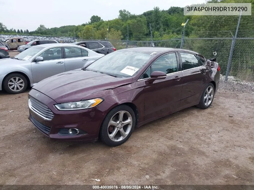 2013 Ford Fusion Se VIN: 3FA6P0HR9DR139290 Lot: 40035076