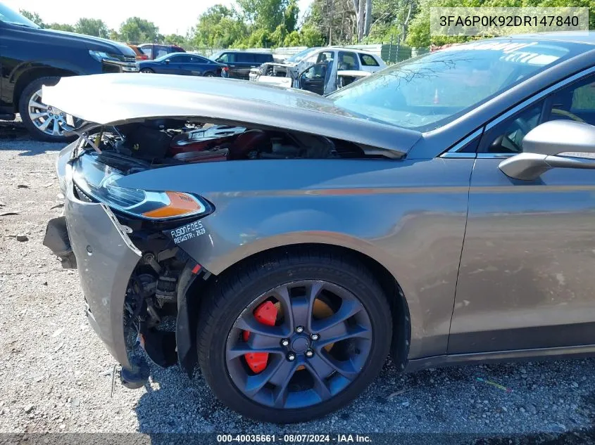 3FA6P0K92DR147840 2013 Ford Fusion Titanium