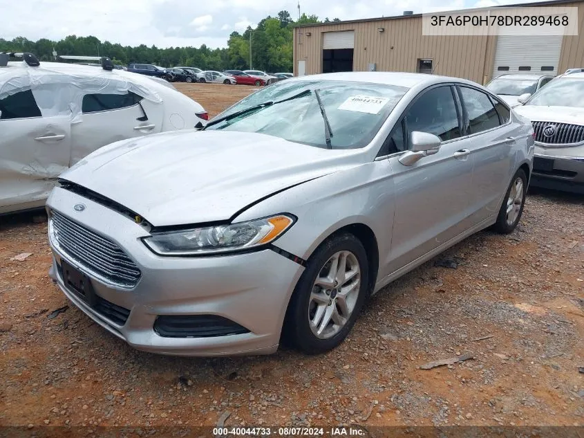 2013 Ford Fusion Se VIN: 3FA6P0H78DR289468 Lot: 40044733