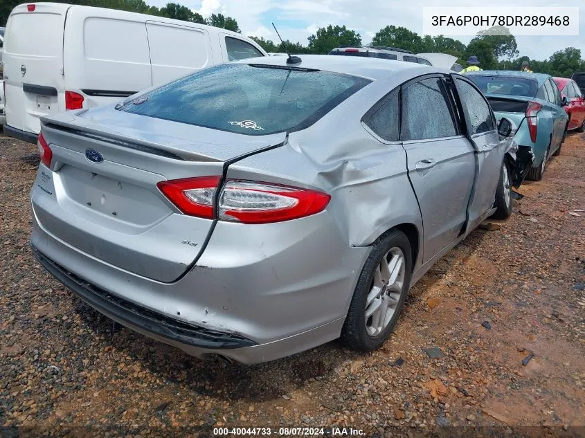 2013 Ford Fusion Se VIN: 3FA6P0H78DR289468 Lot: 40044733