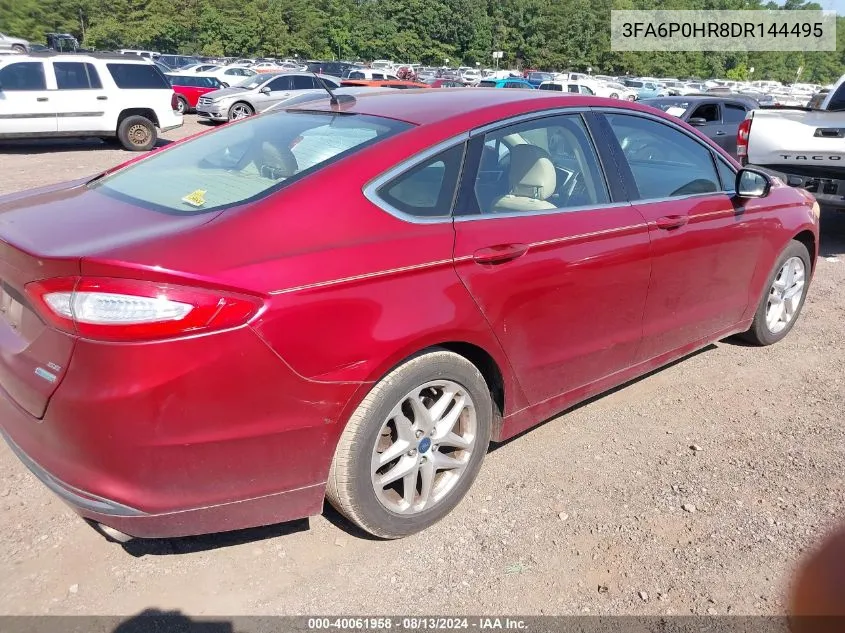 2013 Ford Fusion Se VIN: 3FA6P0HR8DR144495 Lot: 40061958