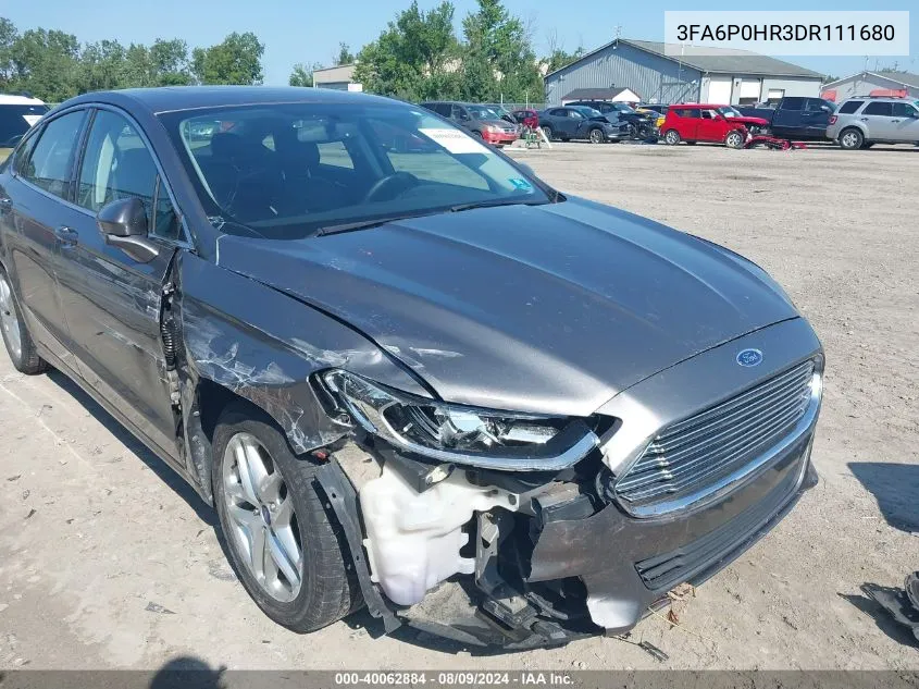 2013 Ford Fusion Se VIN: 3FA6P0HR3DR111680 Lot: 40062884