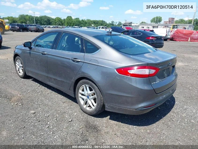 2013 Ford Fusion Se VIN: 3FA6P0H70DR120514 Lot: 40066832