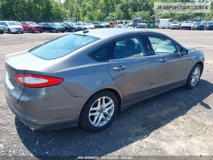 2013 Ford Fusion Se VIN: 3FA6P0H70DR120514 Lot: 40066832