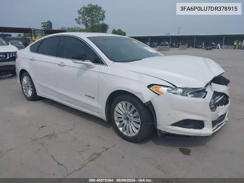 3FA6P0LU7DR378915 2013 Ford Fusion Hybrid Se