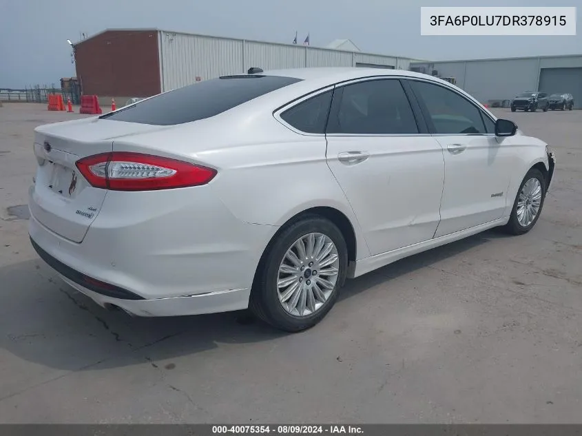 3FA6P0LU7DR378915 2013 Ford Fusion Hybrid Se