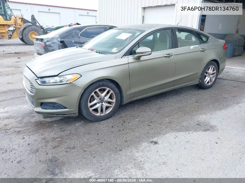 2013 Ford Fusion Se VIN: 3FA6P0H78DR134760 Lot: 40087160