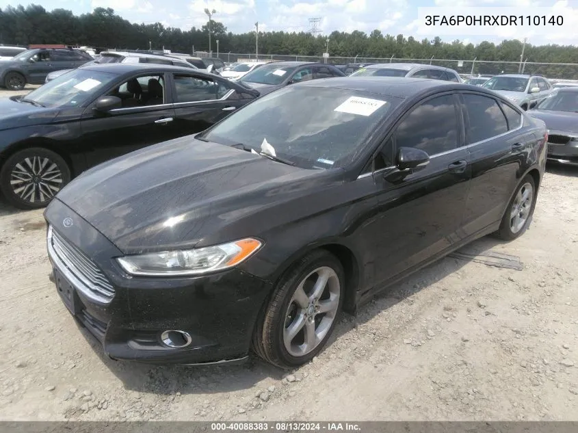 2013 Ford Fusion Se VIN: 3FA6P0HRXDR110140 Lot: 40088383