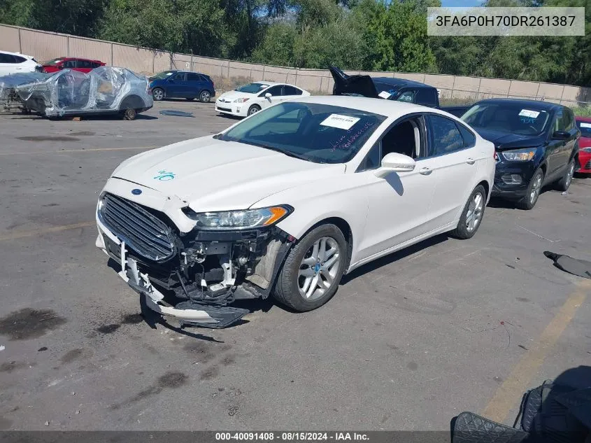 2013 Ford Fusion Se VIN: 3FA6P0H70DR261387 Lot: 40091408