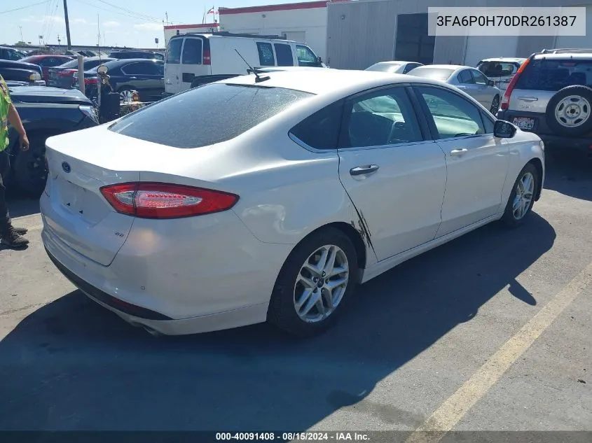 2013 Ford Fusion Se VIN: 3FA6P0H70DR261387 Lot: 40091408