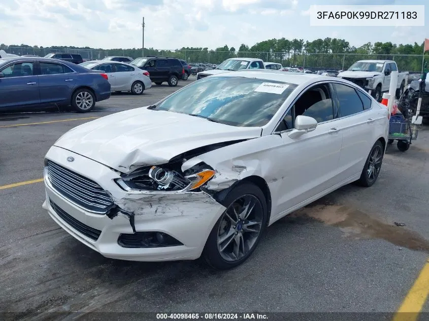 2013 Ford Fusion Titanium VIN: 3FA6P0K99DR271183 Lot: 40098465