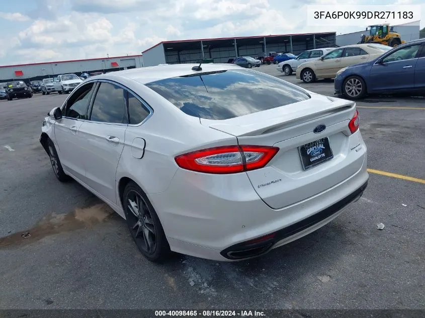 2013 Ford Fusion Titanium VIN: 3FA6P0K99DR271183 Lot: 40098465