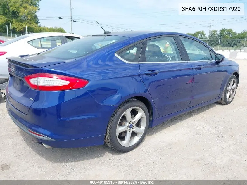 3FA6P0H7XDR317920 2013 Ford Fusion Se