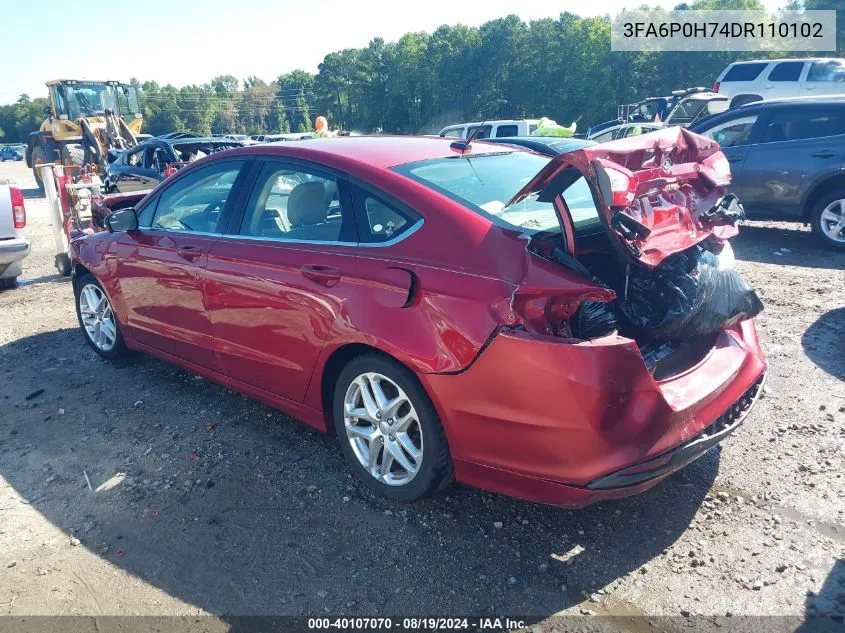 3FA6P0H74DR110102 2013 Ford Fusion Se