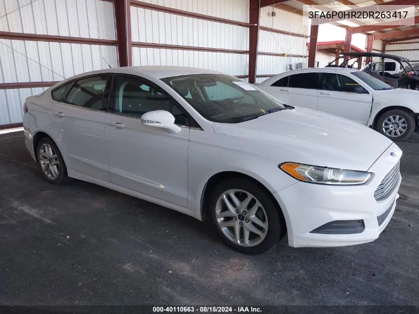 2013 Ford Fusion Se VIN: 3FA6P0HR2DR263417 Lot: 40110663