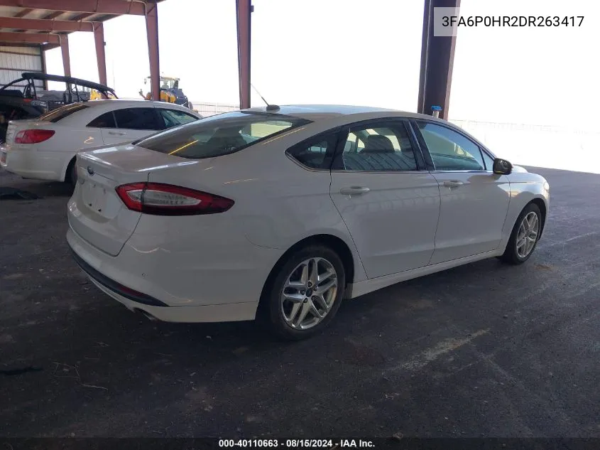 2013 Ford Fusion Se VIN: 3FA6P0HR2DR263417 Lot: 40110663