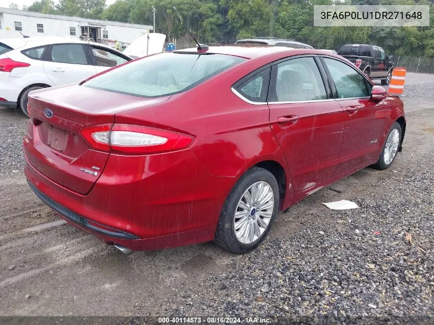 2013 Ford Fusion Hybrid Se VIN: 3FA6P0LU1DR271648 Lot: 40114573