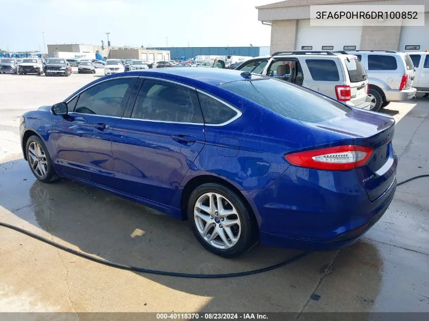 2013 Ford Fusion Se VIN: 3FA6P0HR6DR100852 Lot: 40118370