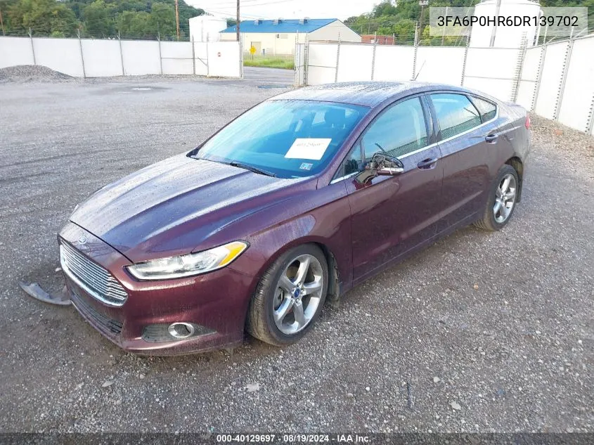 2013 Ford Fusion Se VIN: 3FA6P0HR6DR139702 Lot: 40129697