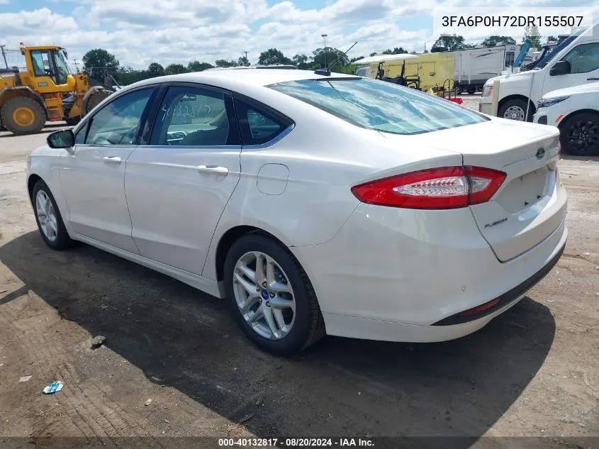 2013 Ford Fusion Se VIN: 3FA6P0H72DR155507 Lot: 40132817