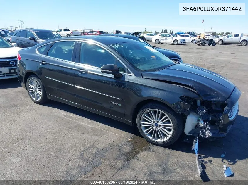 2013 Ford Fusion Hybrid Se VIN: 3FA6P0LUXDR371442 Lot: 40133296