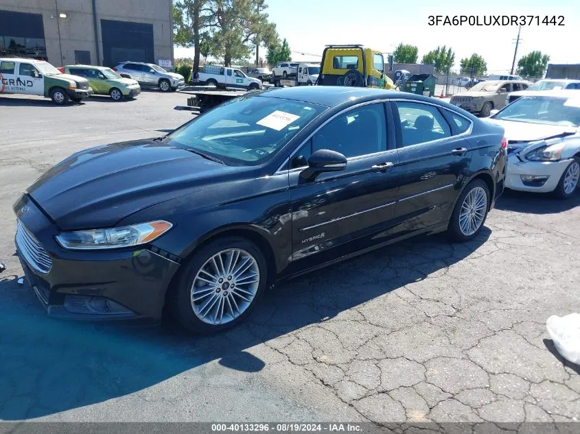 2013 Ford Fusion Hybrid Se VIN: 3FA6P0LUXDR371442 Lot: 40133296