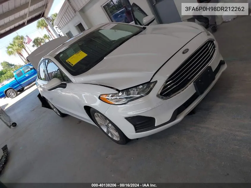 2013 Ford Fusion Se VIN: 3FA6P0H98DR212262 Lot: 40138206