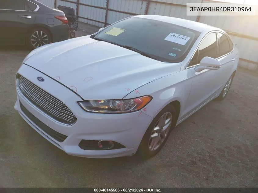 2013 Ford Fusion Se VIN: 3FA6P0HR4DR310964 Lot: 40145505