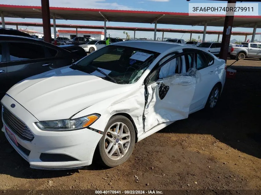 2013 Ford Fusion Se VIN: 3FA6P0H74DR279911 Lot: 40170941