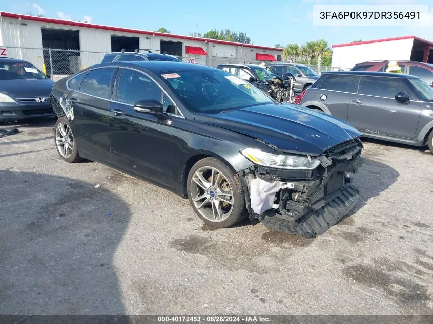 2013 Ford Fusion Titanium VIN: 3FA6P0K97DR356491 Lot: 40172453