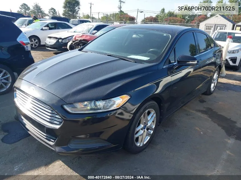 2013 Ford Fusion Se VIN: 3FA6P0H70DR211525 Lot: 40172840