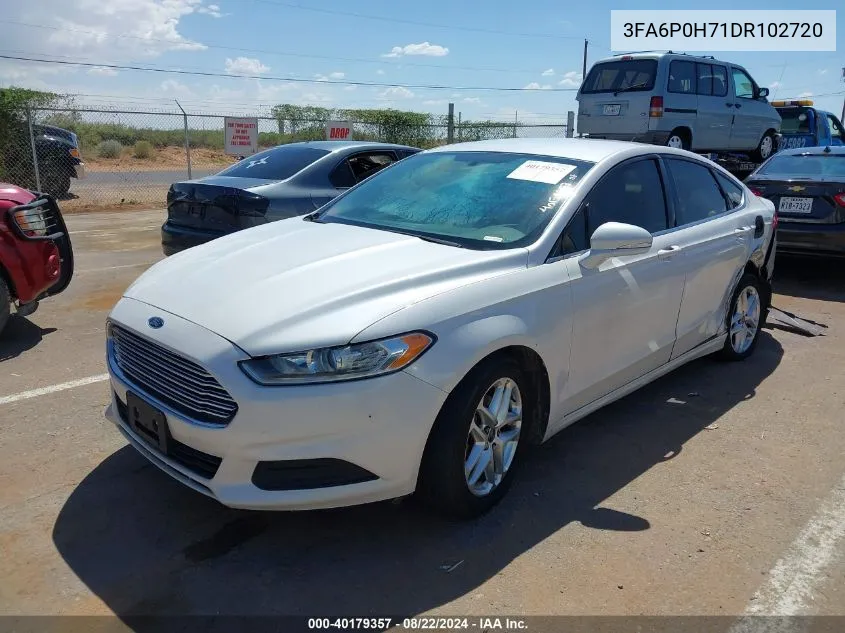 2013 Ford Fusion Se VIN: 3FA6P0H71DR102720 Lot: 40179357