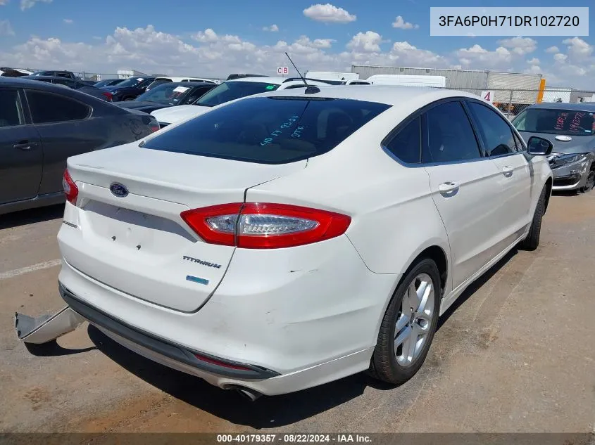 2013 Ford Fusion Se VIN: 3FA6P0H71DR102720 Lot: 40179357