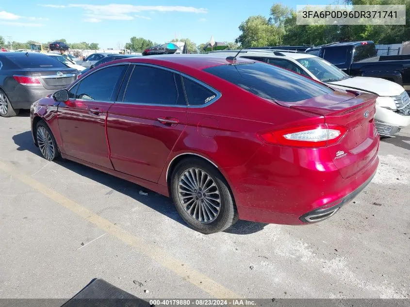 2013 Ford Fusion Titanium VIN: 3FA6P0D96DR371741 Lot: 40179880