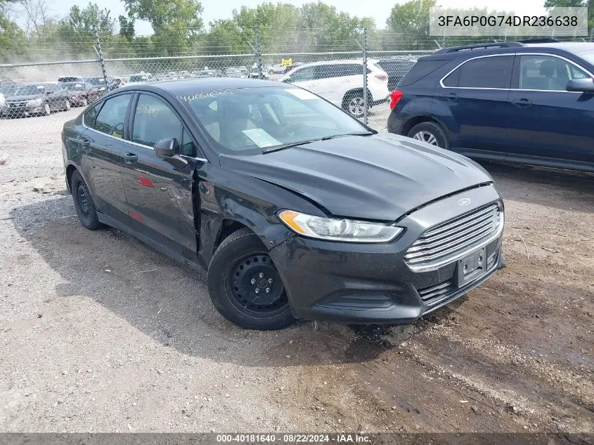 2013 Ford Fusion S VIN: 3FA6P0G74DR236638 Lot: 40181640