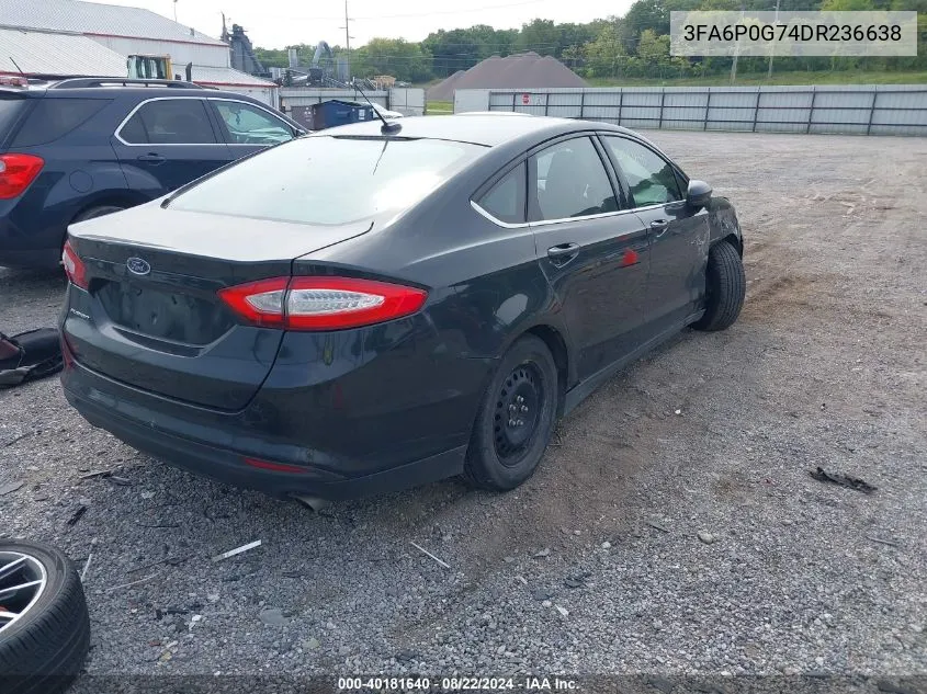 2013 Ford Fusion S VIN: 3FA6P0G74DR236638 Lot: 40181640