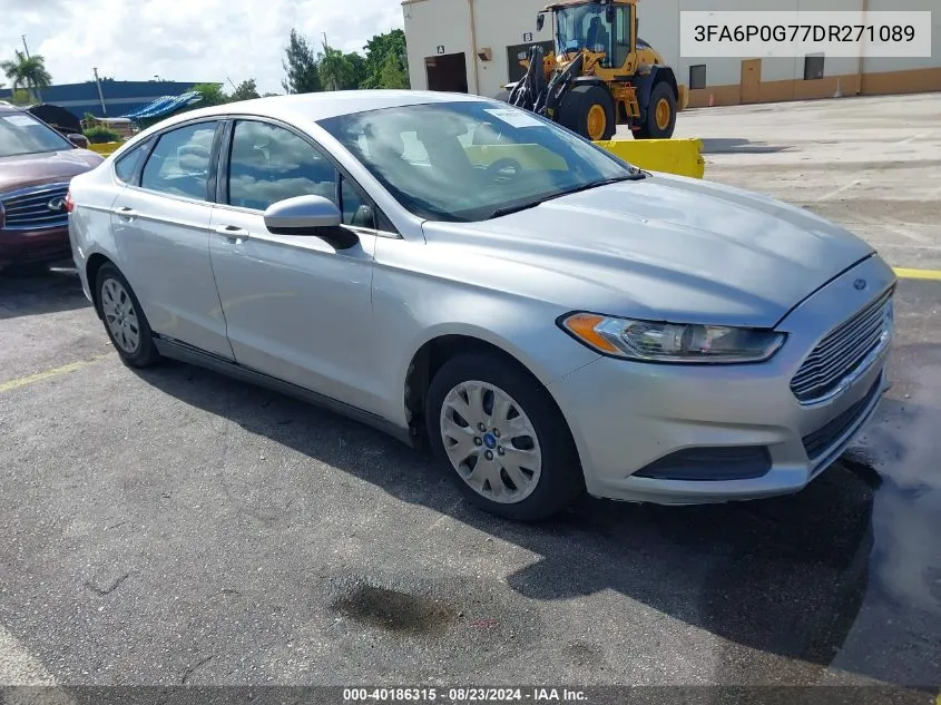 2013 Ford Fusion S VIN: 3FA6P0G77DR271089 Lot: 40186315