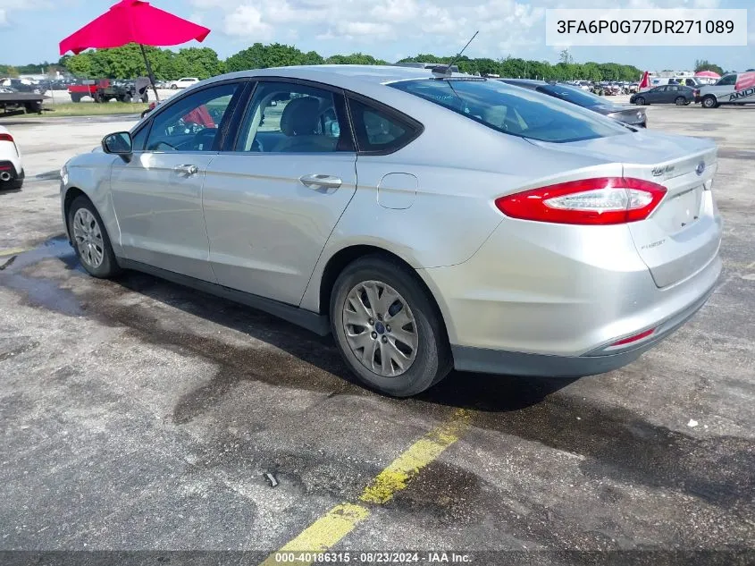 2013 Ford Fusion S VIN: 3FA6P0G77DR271089 Lot: 40186315